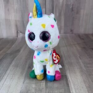 Ty Beanie Boo Harmonie Unicorn Rainbow Plush